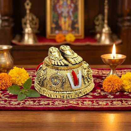 Gold Plated Antique Lord Balaji Charan Paduka