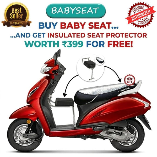 Portable Scooter Baby Seat + FREE Heat-Reflective Seat Cover Combo