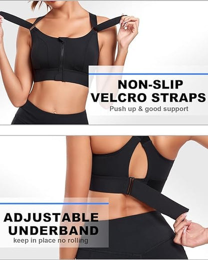 Ultimate Sports Bra for Women, High Impact Sports Bra (BLACK)