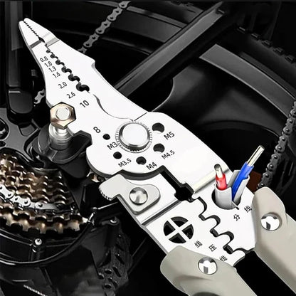Heavy-Duty Foldable Multi-Function Wire Stripper & Crimping Pliers