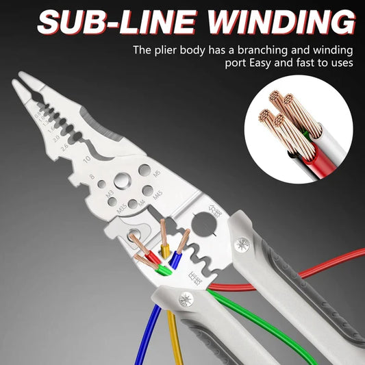 Heavy-Duty Foldable Multi-Function Wire Stripper & Crimping Pliers