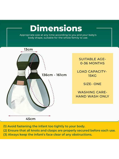 Baby Sling Carrier BPA Free Adjustable Soft Cotton Baby Wrap (0-36 Months)