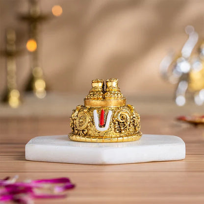 Gold Plated Antique Lord Balaji Charan Paduka