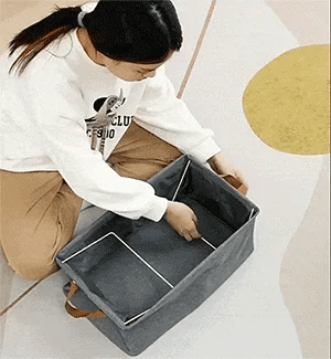 Fabric Brown Foldable Storage Box (Pack of 3)