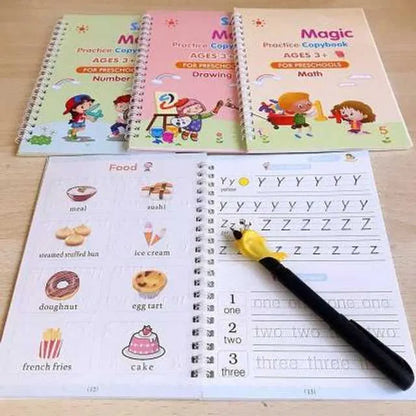 Magic Practice Copybook (4 BOOKS,1 PEN,1 GRIP,10 REFILL) – 50% OFF Today!