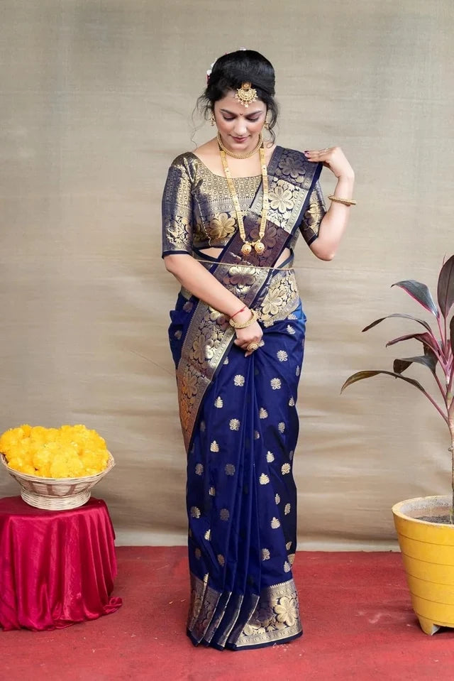 Banarasi Silk Embellished Saree for Women ( 6.3 m) Saree Length: 5.5m Blouse Length: 0.8m