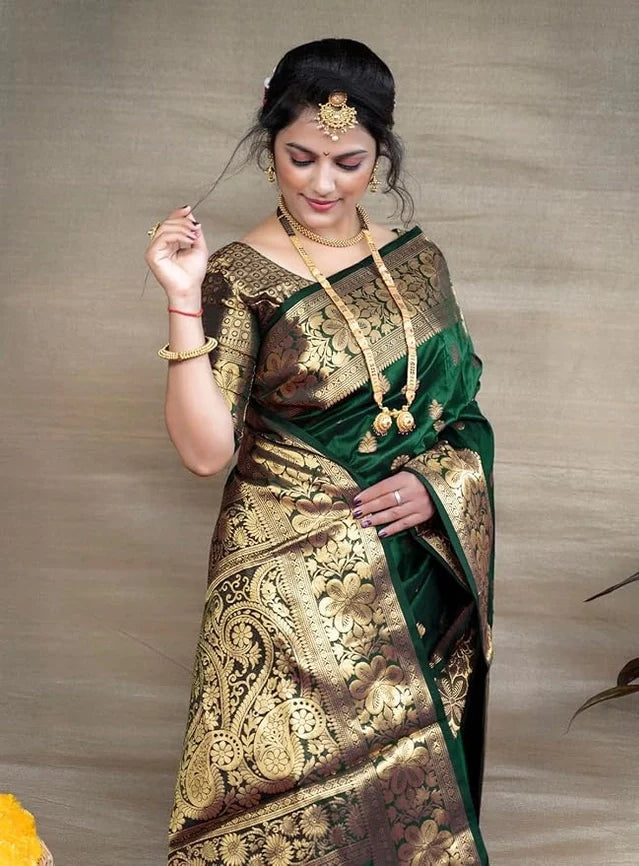 Banarasi Silk Embellished Saree for Women ( 6.3 m) Saree Length: 5.5m Blouse Length: 0.8m