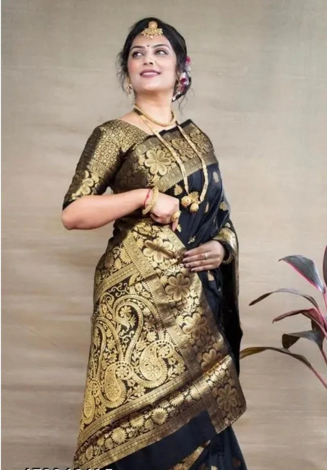 Banarasi Silk Embellished Saree for Women ( 6.3 m) Saree Length: 5.5m Blouse Length: 0.8m