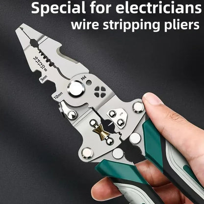 Heavy-Duty Foldable Multi-Function Wire Stripper & Crimping Pliers