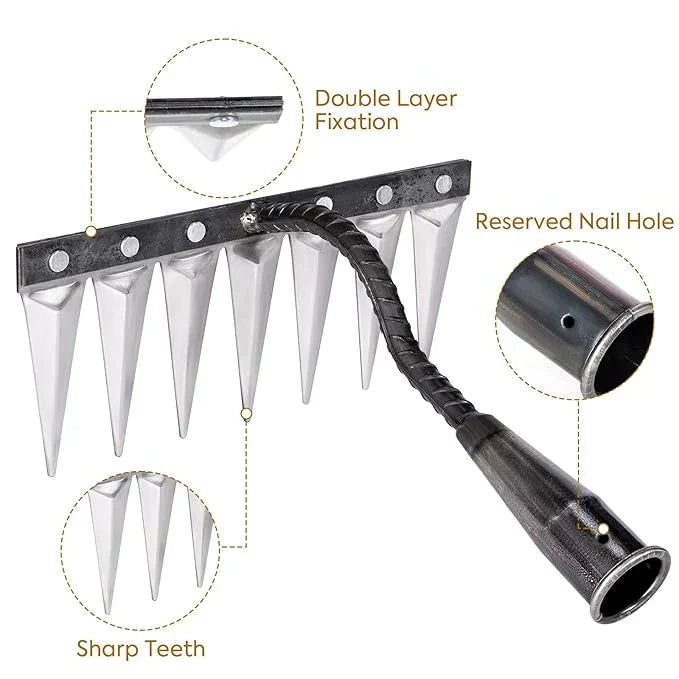 Garden Weeding Tool with 5 Durable Steel Claws